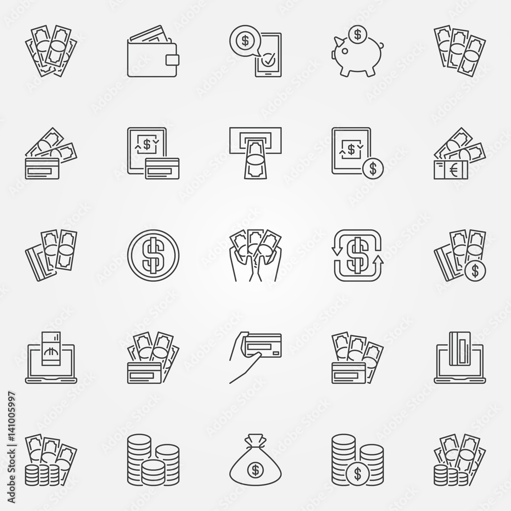 Money icons set