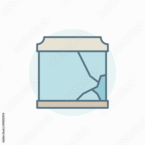 Broken aquarium colorful icon