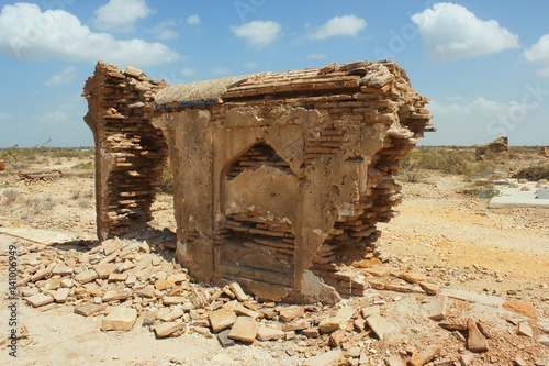 Demolished ancient building in makkli graveyard photo