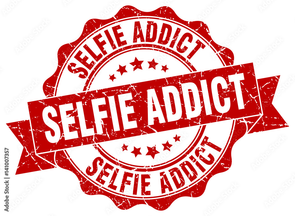 Obraz premium selfie addict stamp. sign. seal