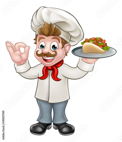 Chef Kebab Cartoon