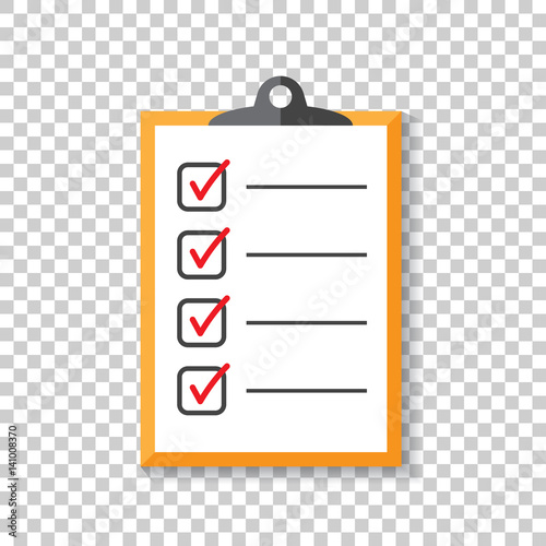 To do list icon. Checklist, task list vector illustration in flat style. Reminder concept icon on isolated background.