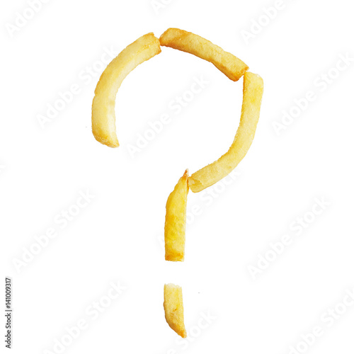  question mark ? symbol made of French fries