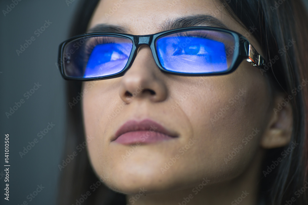 The beautiful businesswoman in glasses The beautiful businesswoman in glasses