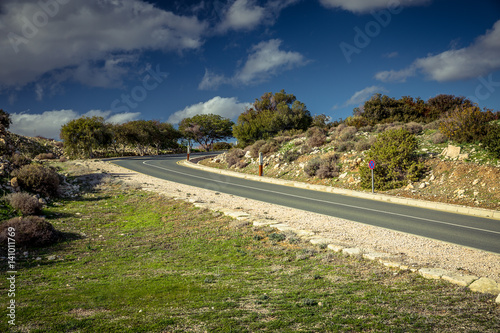 Asphalted road on the hill