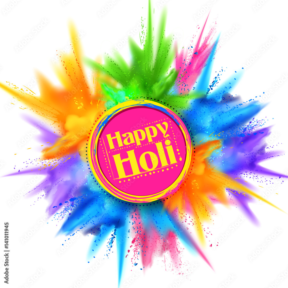 Powder color explosion for Happy Holi Background Stock Vector | Adobe Stock