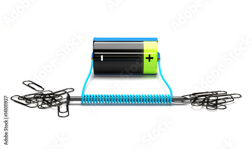 Simple electromagnet on a white background.  photo