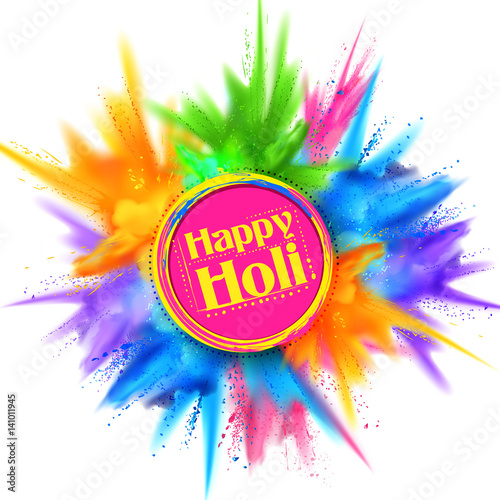 Powder color explosion for Happy Holi Background