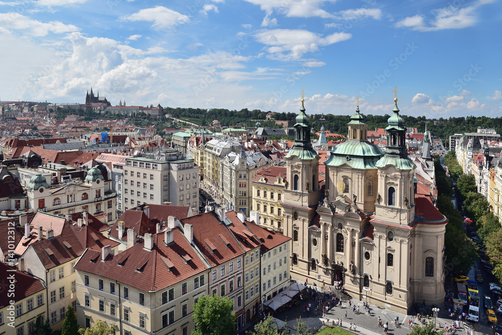 Blick vom Rathausturm auf Prag