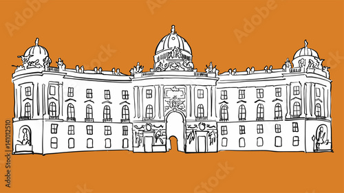 Hofburg Vienna Vector Sketch