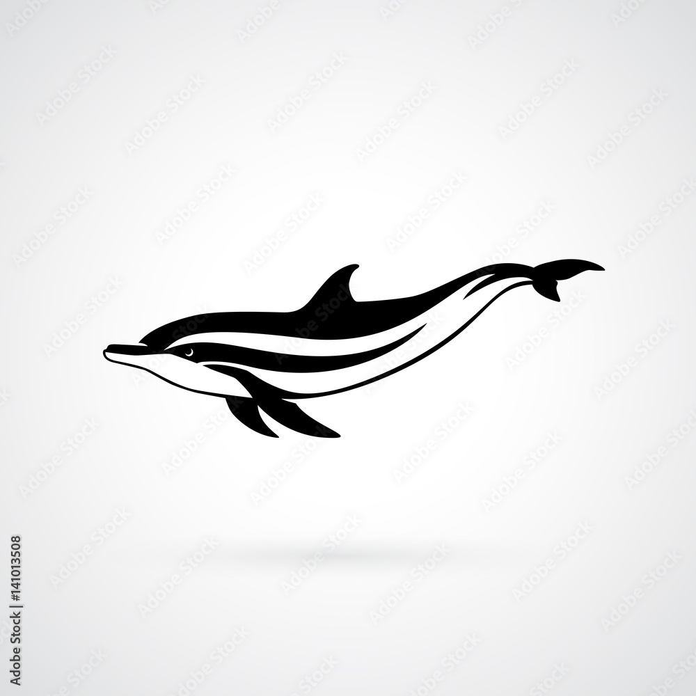 Fototapeta premium dolphin strip logo sign vector illustration on white background