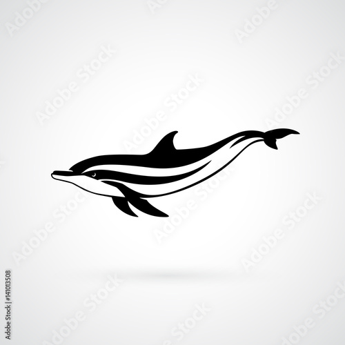 dolphin strip logo sign vector illustration on white background