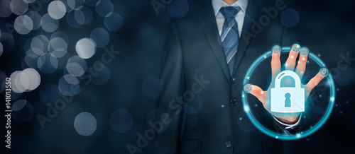Fotografie Security concept with fingerprint touch identification and authentication