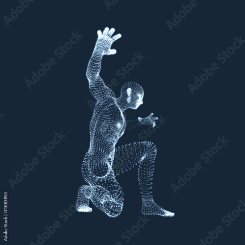 3D Model of Man. Vector Illustration.