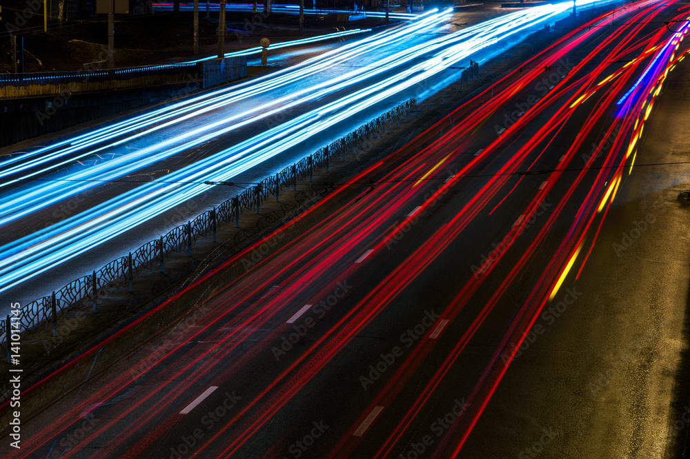 Obraz premium light passing cars