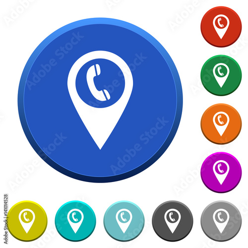 Call box GPS map location beveled buttons