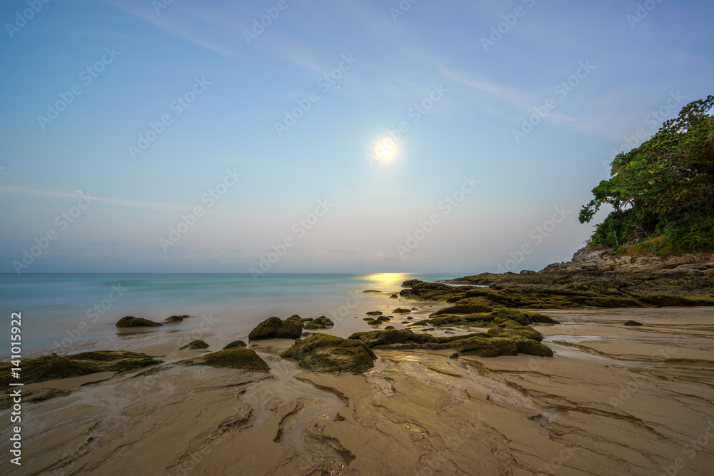 Surin beach at sunrise in Phuket island Surin beach at sunrise in Phuket island