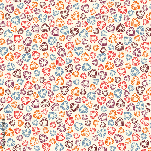 Fototapeta Naklejka Na Ścianę i Meble -  Seamless pattern with stylized heart symbol. Romantic wallpaper. Happy Valentine's day, wedding, love concept