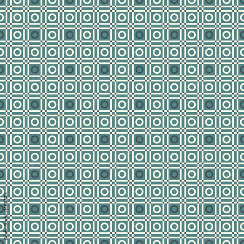 Seamless pattern with repeating circles, squares and strokes. Geometric abstract background. Grill motif.