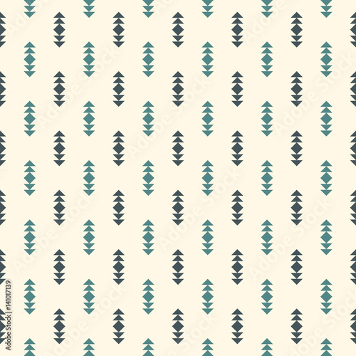 Minimalist abstract background. Simple modern print with arrows. Blue colors seamless pattern with geometric figures.