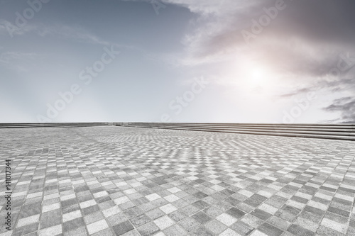 Square floor and sky