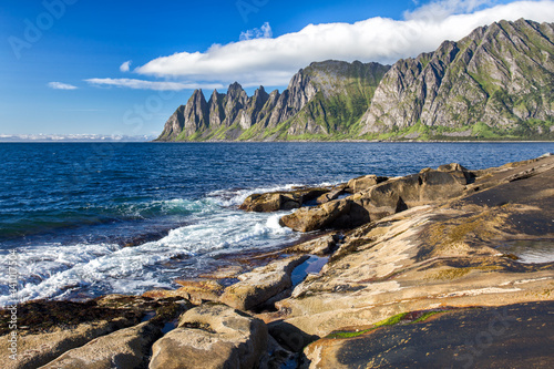 View to Mefjord on Senja island, Troms, Norway photo