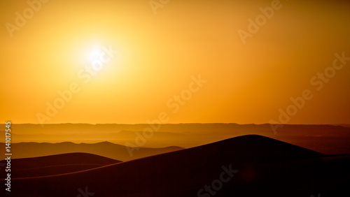Beautiful sunset over the sand dunes in the Sahara desert, Morocco © GoodPics