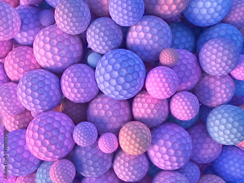 Abstract colored spheres 3d rendering