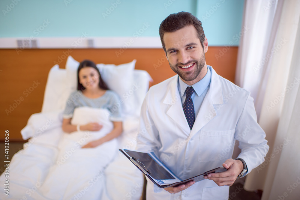 Doctor holding folder Doctor holding folder