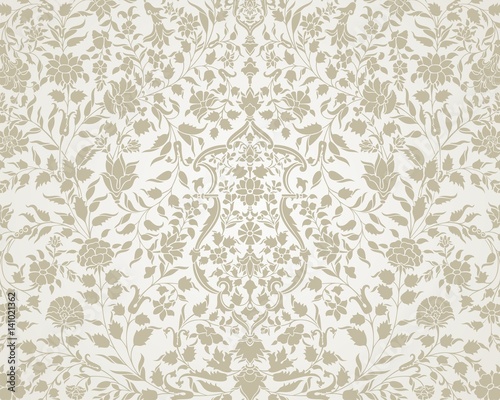 Hindu wedding card design, traditional paisley floral pattern , royal India