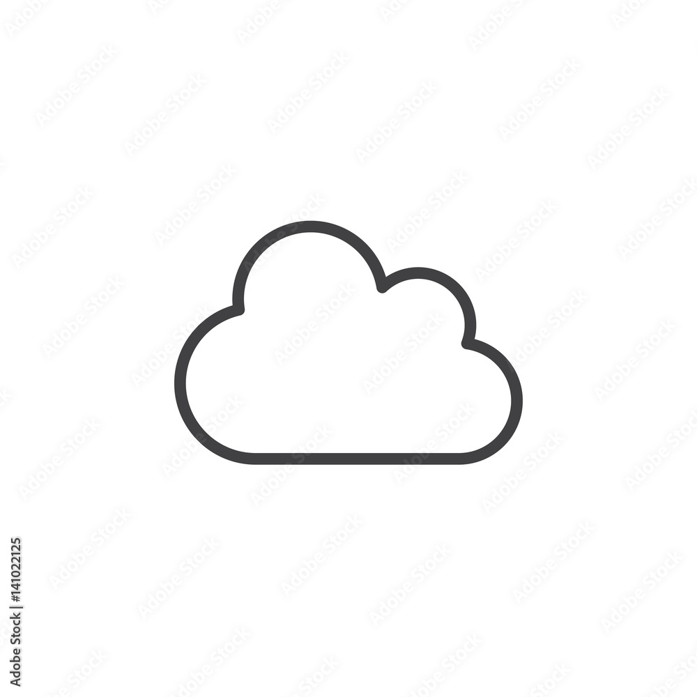 Cloud line icon, outline vector sign, linear style pictogram isolated on white. Symbol, logo illustration. Editable stroke. Pixel perfect Cloud line icon, outline vector sign, linear style pictogram isolated on white. Symbol, logo illustration. Editable stroke. Pixel perfect