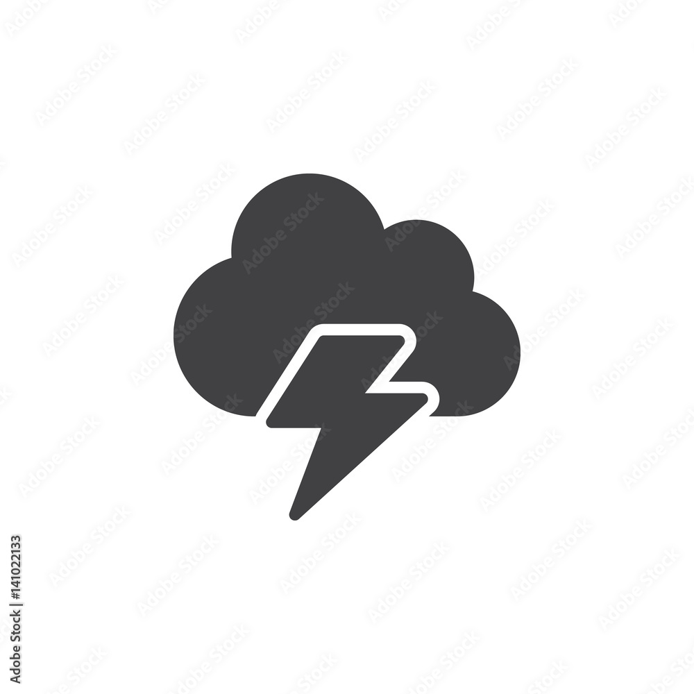 Cloud, lightning icon vector, filled flat sign, solid pictogram isolated on white. Symbol, logo illustration. Pixel perfect Cloud, lightning icon vector, filled flat sign, solid pictogram isolated on white. Symbol, logo illustration. Pixel perfect