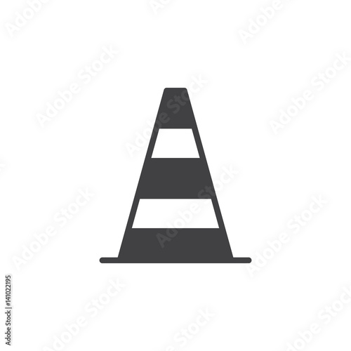 Pylon, traffic cone icon vector, filled flat sign, solid pictogram isolated on white. Symbol, logo illustration. Pixel perfect