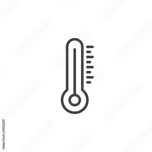 Thermometer line icon, outline vector sign, linear style pictogram isolated on white. Temperature symbol, logo illustration. Editable stroke. Pixel perfect