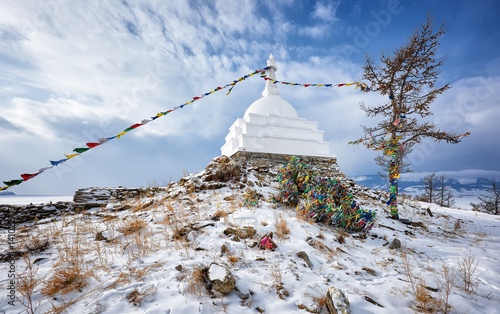 Enlightenment Stupa. Ogoy Island. Lake Baikal photo