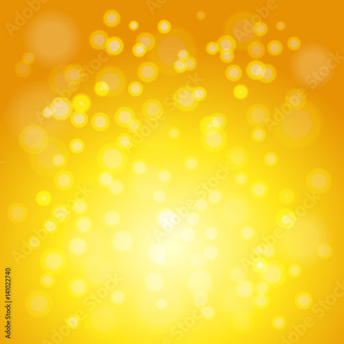 Golden festive background with bokeh. Vector image. Could be used for greetings cards design