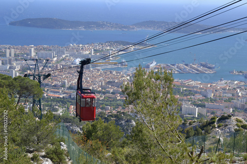 Cable road at Faron mountain. Toulon. France