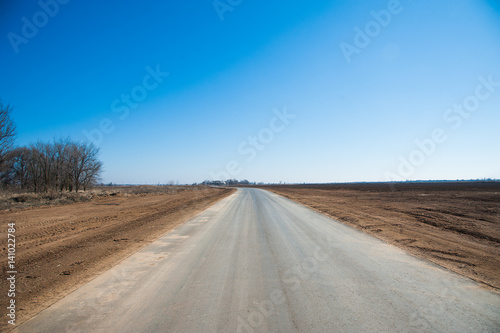 Lonely road in rural area