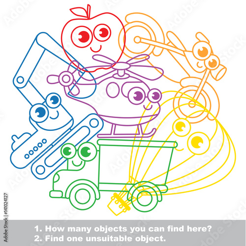 Cute toy transport mishmash set in vector.