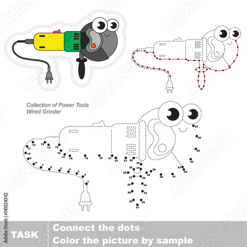 Electric power tool. Engine tools. Vector numbers game.