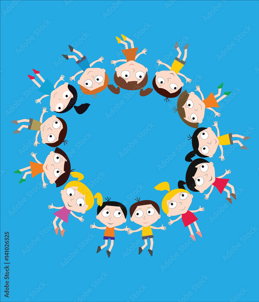 Kids and children behind Placard, vector. Kids and children behind Placard, vector.