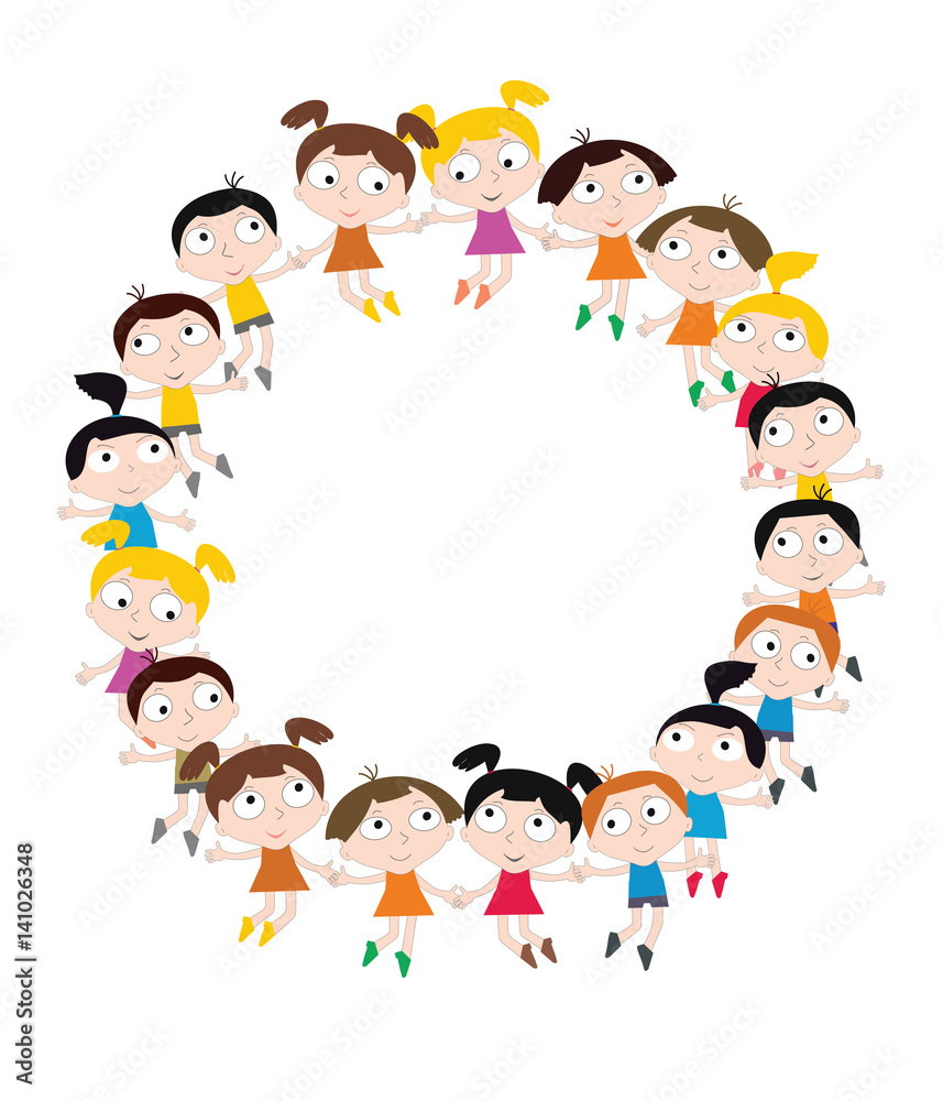 Kids and children behind Placard, vector. Kids and children behind Placard, vector.