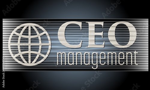 Abstract vector banner and the words ceo management