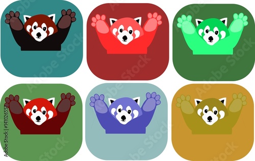 Fototapeta Naklejka Na Ścianę i Meble -  Colorful red panda vector. Graphic for kids.
