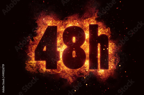 48h icon fire explode text flames hot photo