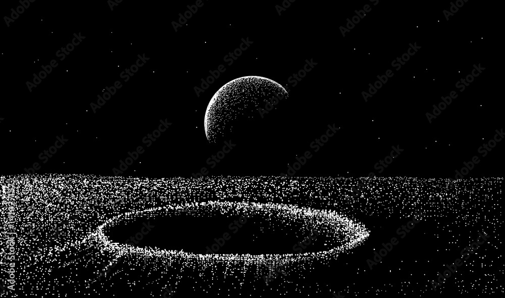 Naklejka premium view to surface of Moon