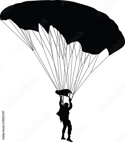 Fotografiet parachutist silhouette vector