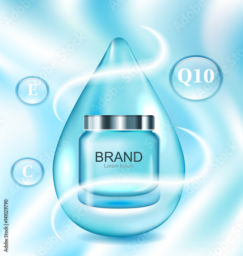 Template for Advertising Poster for Cosmetic Treatment Facial Skin Care