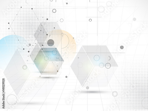 Abstract hexagon background. Technology polygonal design. Digital futuristic minimalism