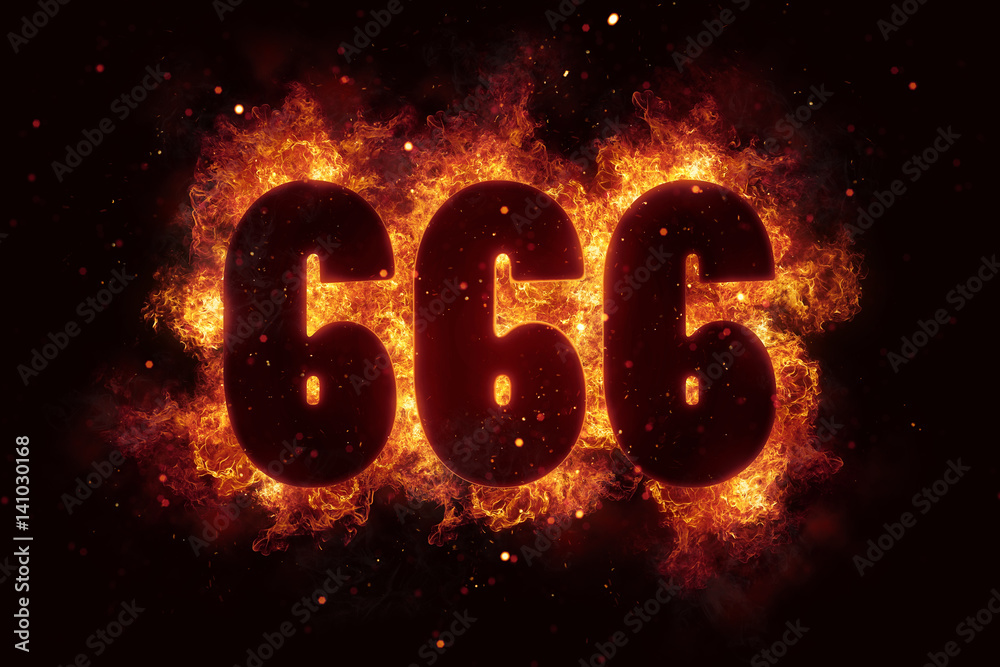 666 Fire Satanic sign gothic style evil esoteric 666 Fire Satanic sign gothic style evil esoteric